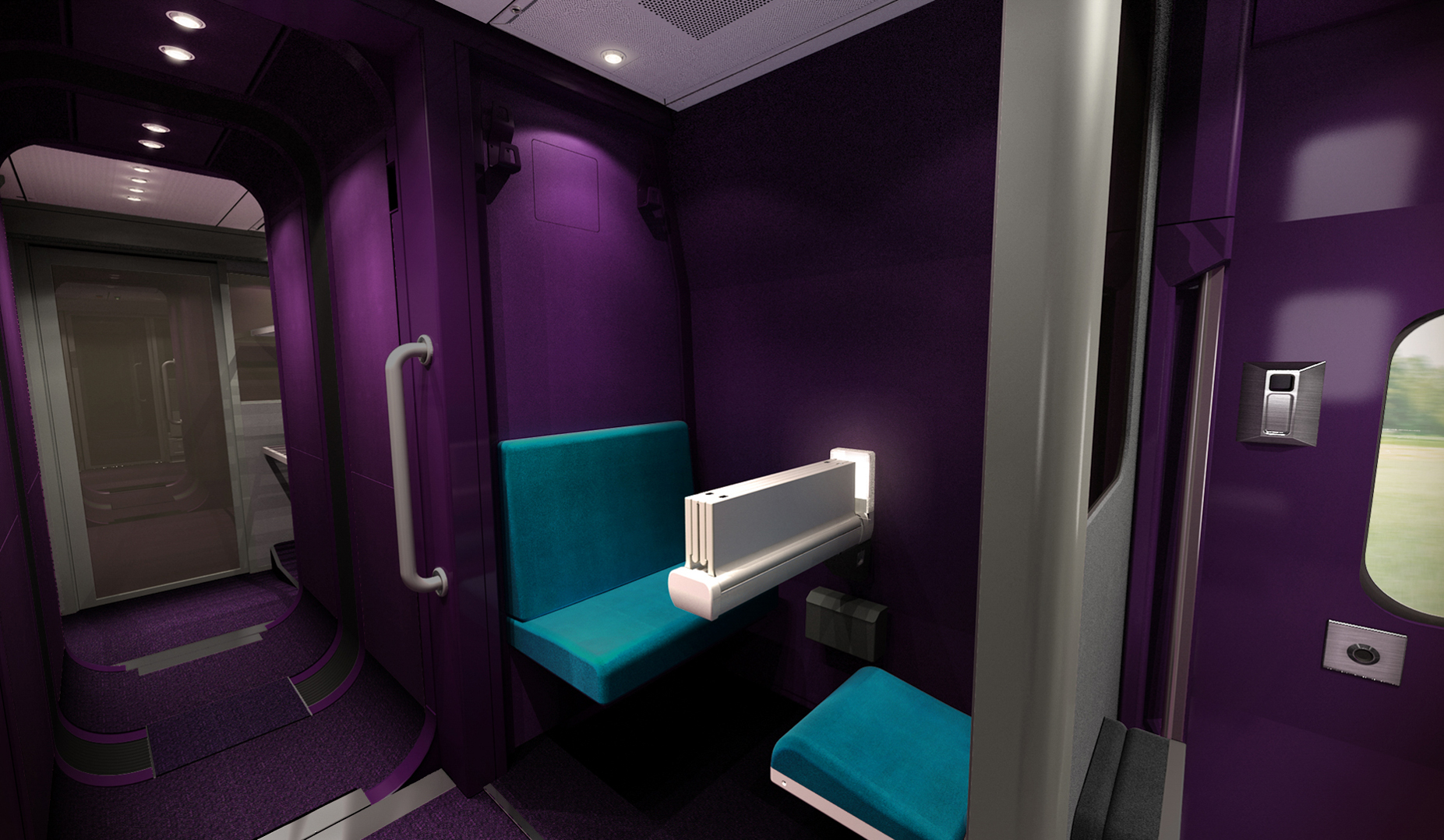 design intérieur du TGV SUD EST Paris